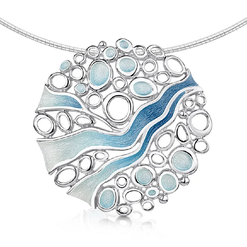 Women's sun necklaces-Arctic Stream Necklet - ENXX267-ARCBL