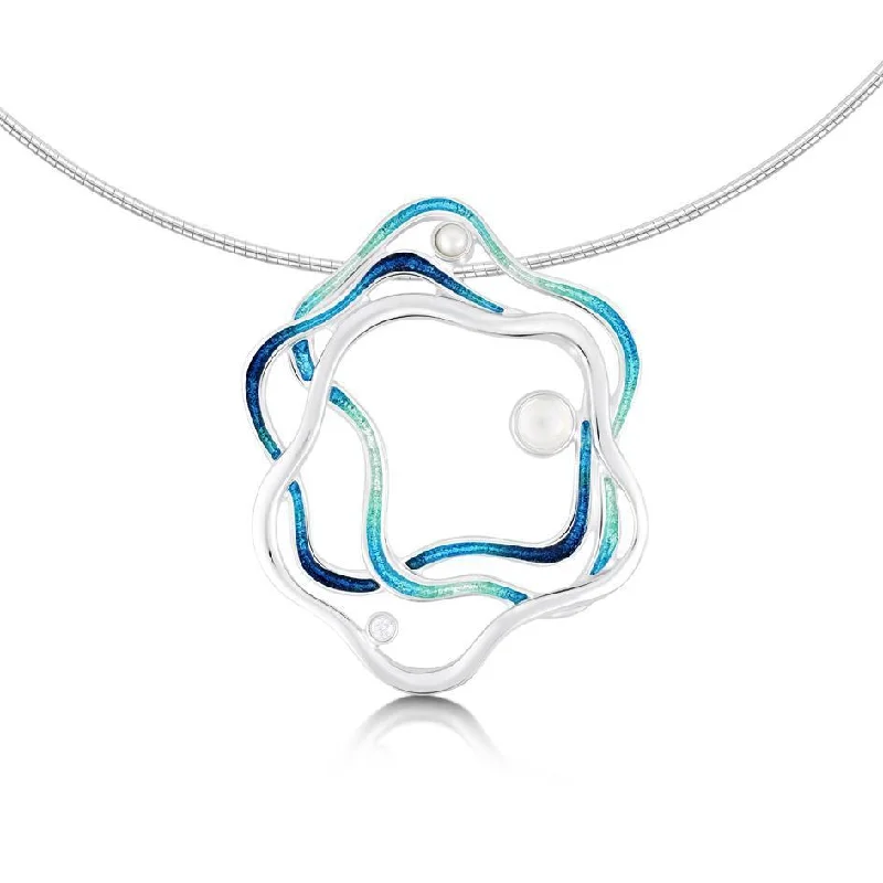 Modern women's necklaces-Tidal Islands Necklet - ESN195