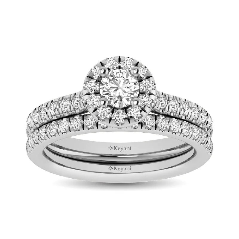 Women's photo rings-14KT White Gold 1Ct.Tw. Diamond keyani Bridal Ring