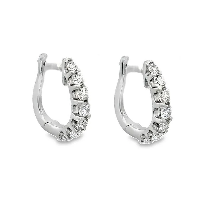 Women's graduation earrings-Mountz Collection 2CTW Diamond Huggie Earrings in 14K White Gold