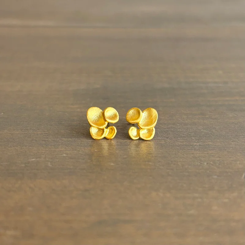 Women's mother-daughter earrings-Small Abstract Sculptural Climber Stud Earrings