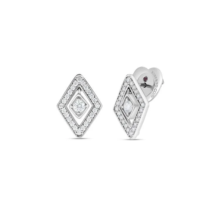 Women's star earrings-Roberto Coin Diamante Diamond Stud Earrings in 18K White Gold