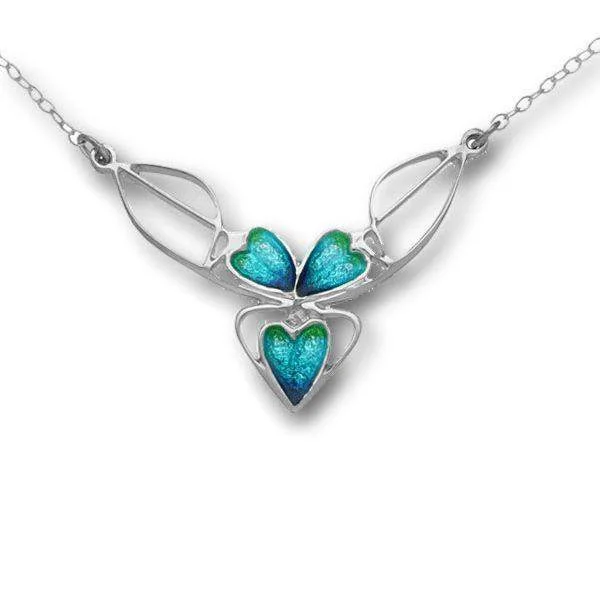 Women's seasonal necklaces-Silver And Enamel Necklace - EN751