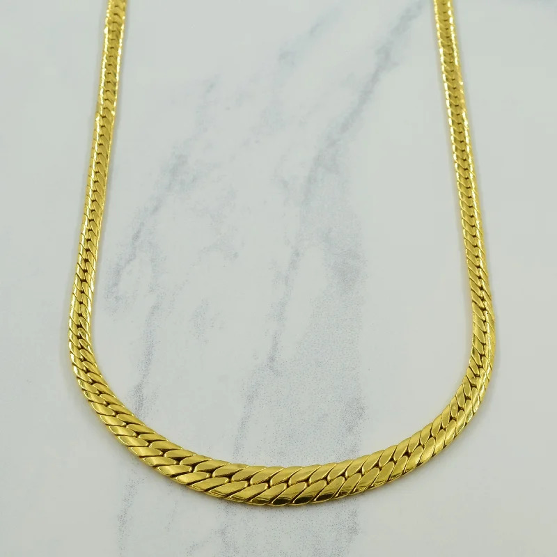 Handmade women's rings-18k Yellow Gold Herringbone Chain | 17.75" |