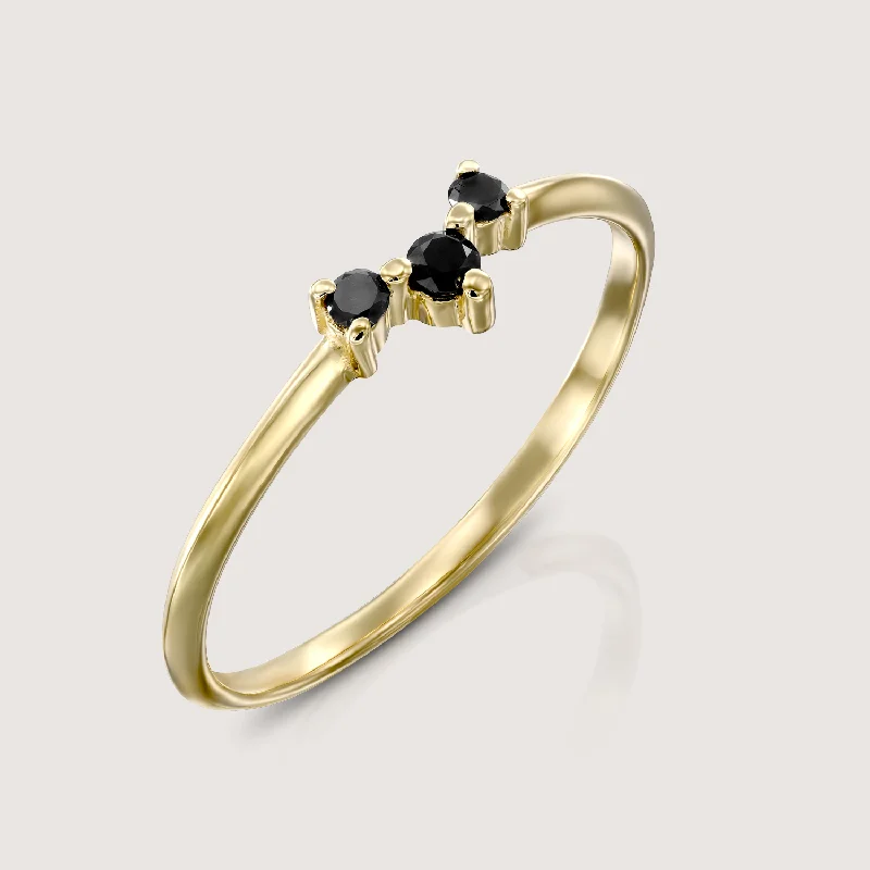 Women's promise rings-Frida Ring Black Diamonds