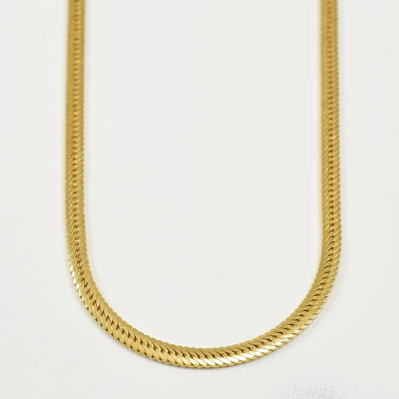 Women's titanium rings-10k Yellow Gold Herringbone Chain | 19.50" |