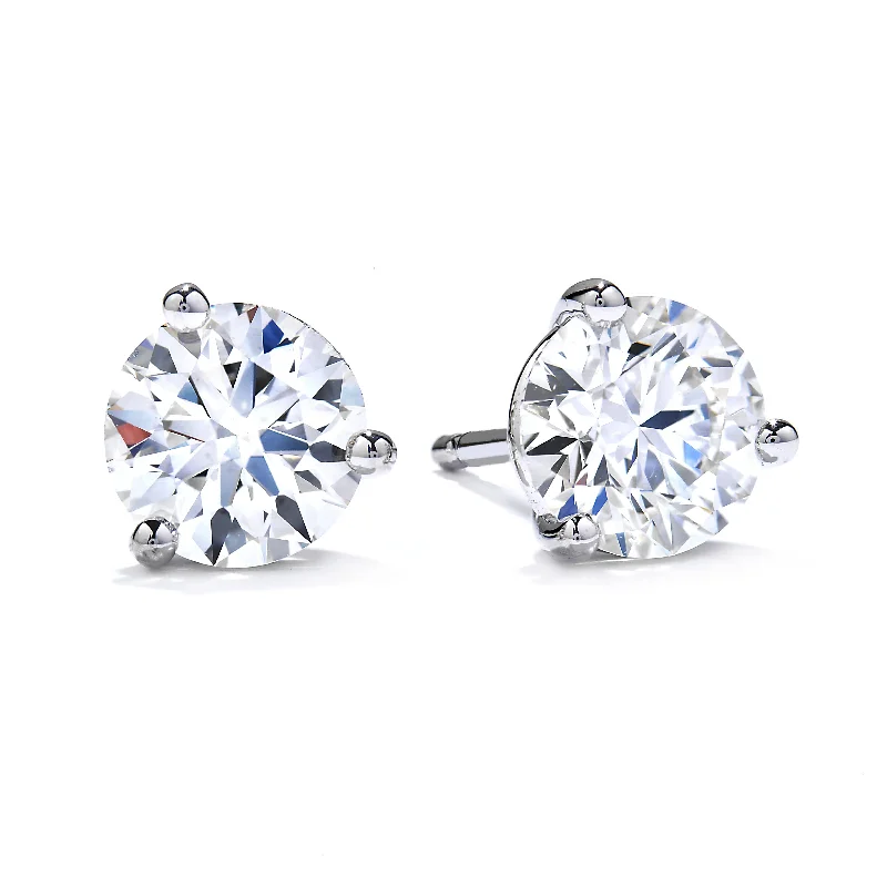 Women's Mother's Day earrings-Mountz Collection 4.22CTW Diamond Stud Earrings in 14K White Gold