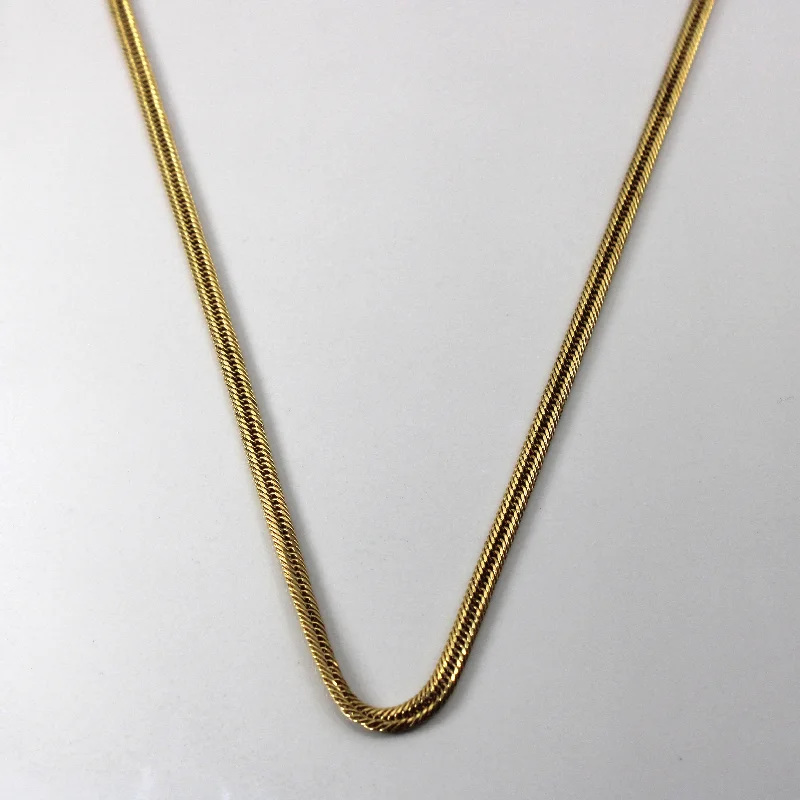 Women's photo rings-18k Yellow Gold Herringbone Chain | 22"|