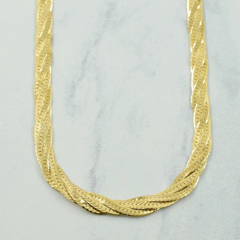 Designer women's rings-10k Yellow Gold Italian Hallmark Twisted Herringbone Chain | 18" |