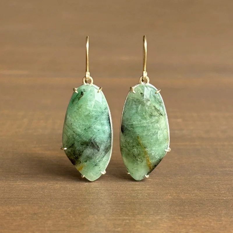 Women's travel earrings-Emerald Vanity Earrings