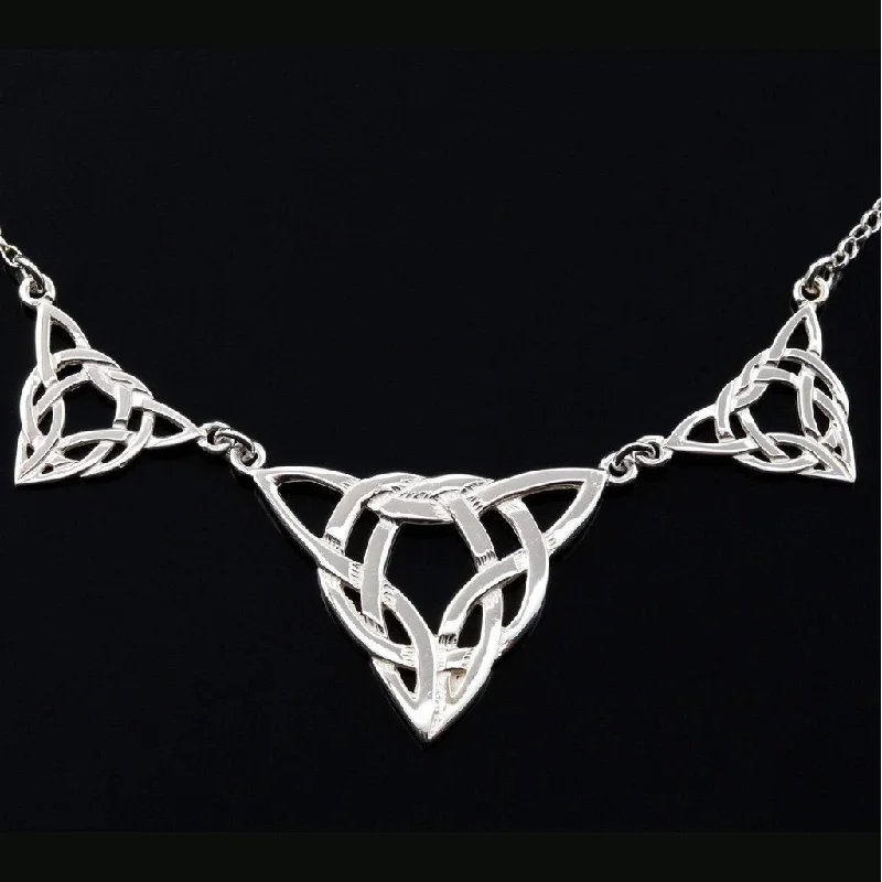 Women's choker necklaces-Sterling Silver Or Gold Celtic Necklace - P193-s