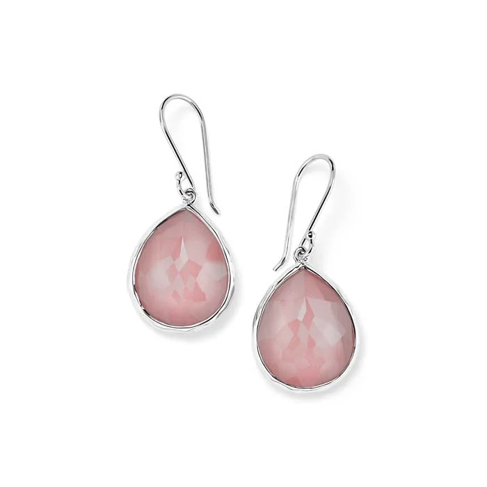 Women's nickel-free earrings-Ippolita Rock Candy Pink Shell Teardrop Earrings in Sterling Silver