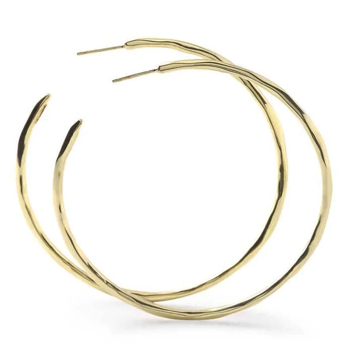 Women's drop earrings-Ippolita Classico Large Squiggle #4 Hoop Earrings in 18K Yellow Gold E.F.