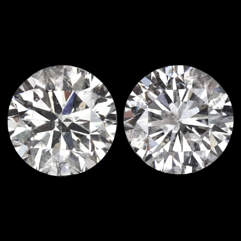 Women's seasonal rings-2.10ct VERY GOOD ROUND CUT DIAMOND STUD EARRING MATCHING PAIR NATURAL 2 CARAT