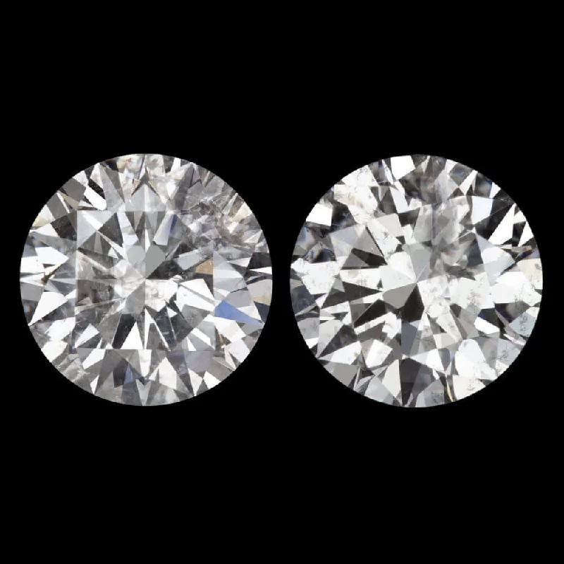 Women's holiday rings-2.12ct EXCELLENT ROUND CUT DIAMOND STUD EARRING MATCHING PAIR NATURAL 2 CARAT