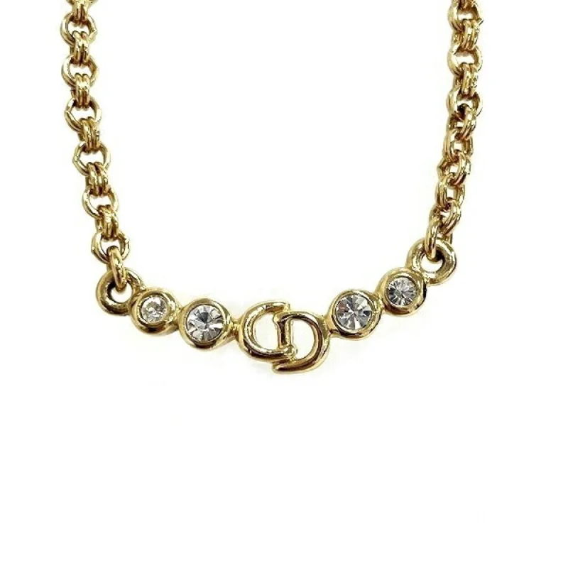 Women's short necklaces-Christian Dior  Rhinestone Necklace (Pre-Owned)