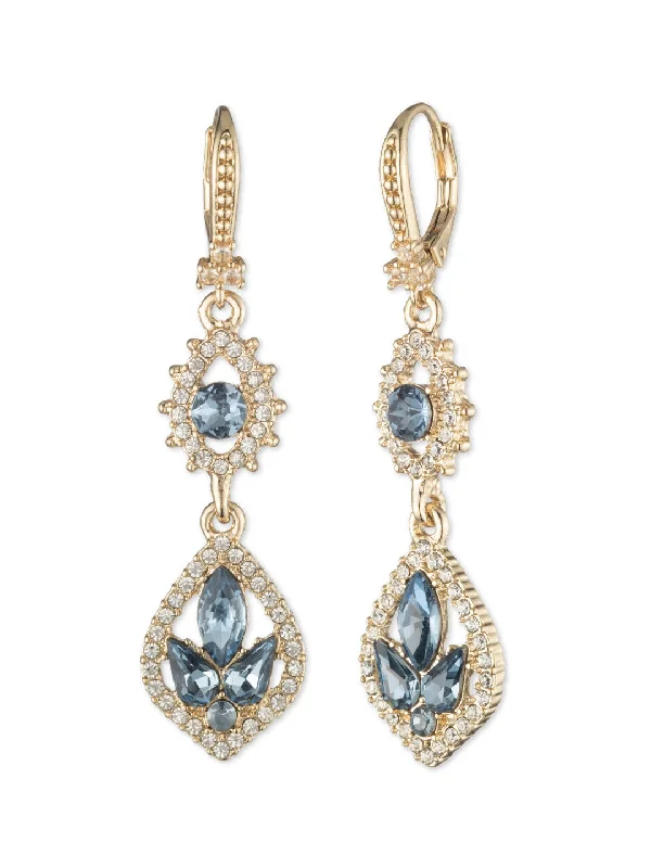 Women's luxury brand earrings-Poised Denim Midi Drop Earring