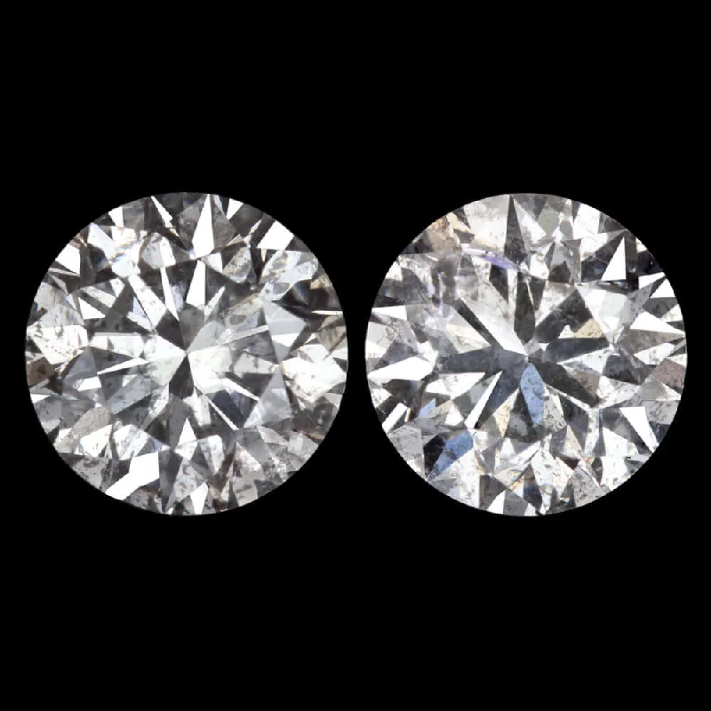 Women's ethical rings-2.04ct VERY GOOD ROUND CUT DIAMOND STUD EARRING MATCHING PAIR NATURAL 2 CARAT