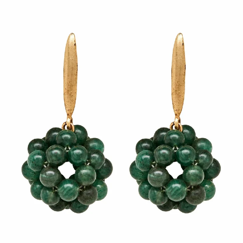 Minimalist women's earrings-Beautyberry Bronze Grain Aventurine Earrings