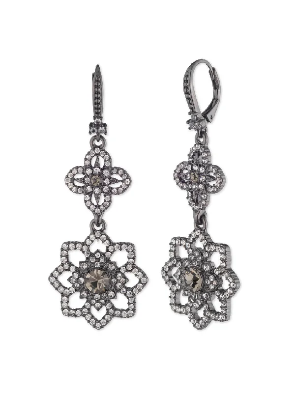 Women's Valentine's Day earrings-Lace Double Drop Earring