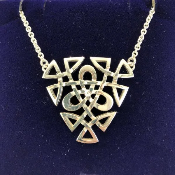 Women's ruby necklaces-Silver Celtic Necklace - C24