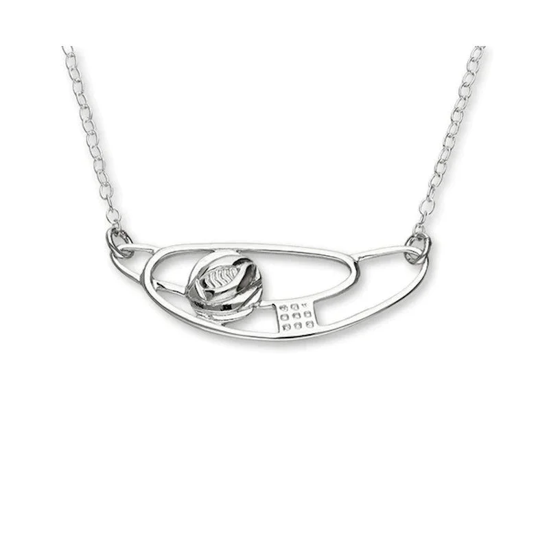 Women's mother-daughter necklaces-Charles Rennie Mackintosh Sterling Silver Necklet - N129