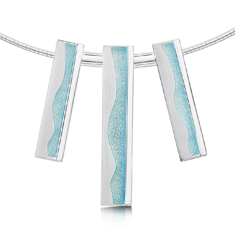 Women's initial necklaces-Sterling Silver & Enamel Island Panorama Necklace - ENXXX120