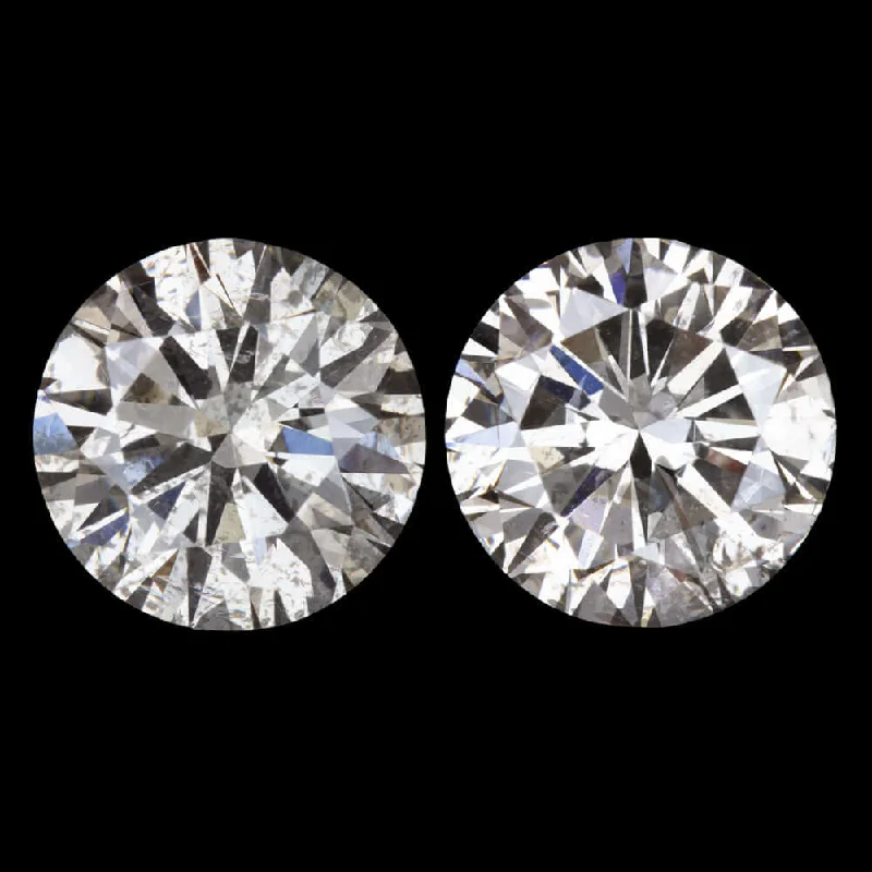 Women's adjustable rings-2.03ct VERY GOOD ROUND CUT DIAMOND STUD EARRING MATCHING PAIR NATURAL 2 CARAT