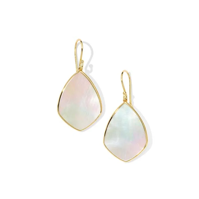 Women's astrology earrings-Ippolita Polished Rock Candy Mother of Pearl Medium Kite-Shaped Earrings in 18K Yellow Gold