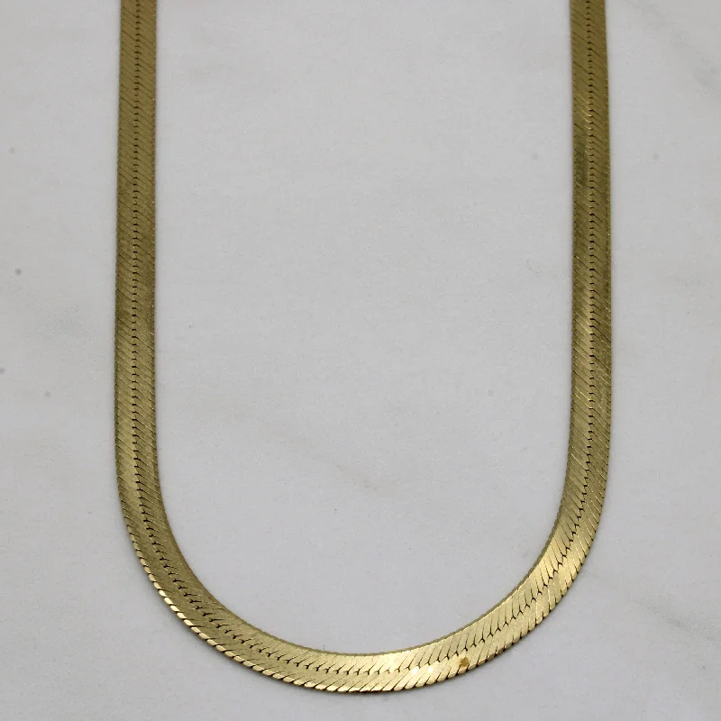 Women's symbolic rings-14k Yellow Gold Herringbone Chain | 18" |