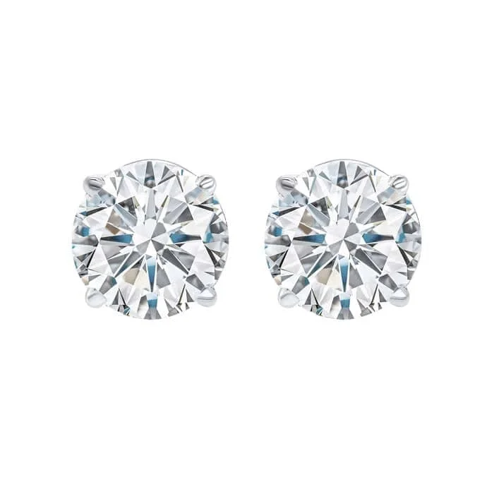 Women's family earrings-Mountz Collection 1/2CTW Four-Prong Diamond Stud Earrings in 14K White Gold