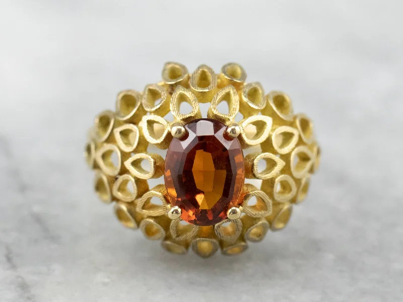 Women's wedding rings-Funky Citrine Statement Ring