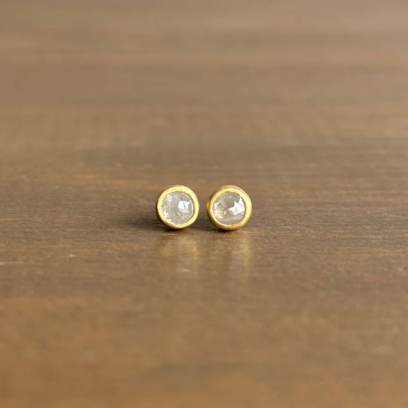 Women's exclusive earrings-Round Gray Diamond Stud Earrings