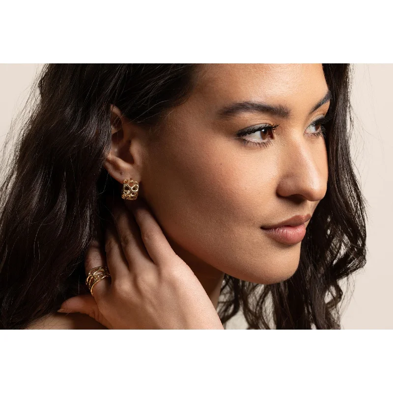 Women's modern design earrings-Morel Mini Hoops, 14k