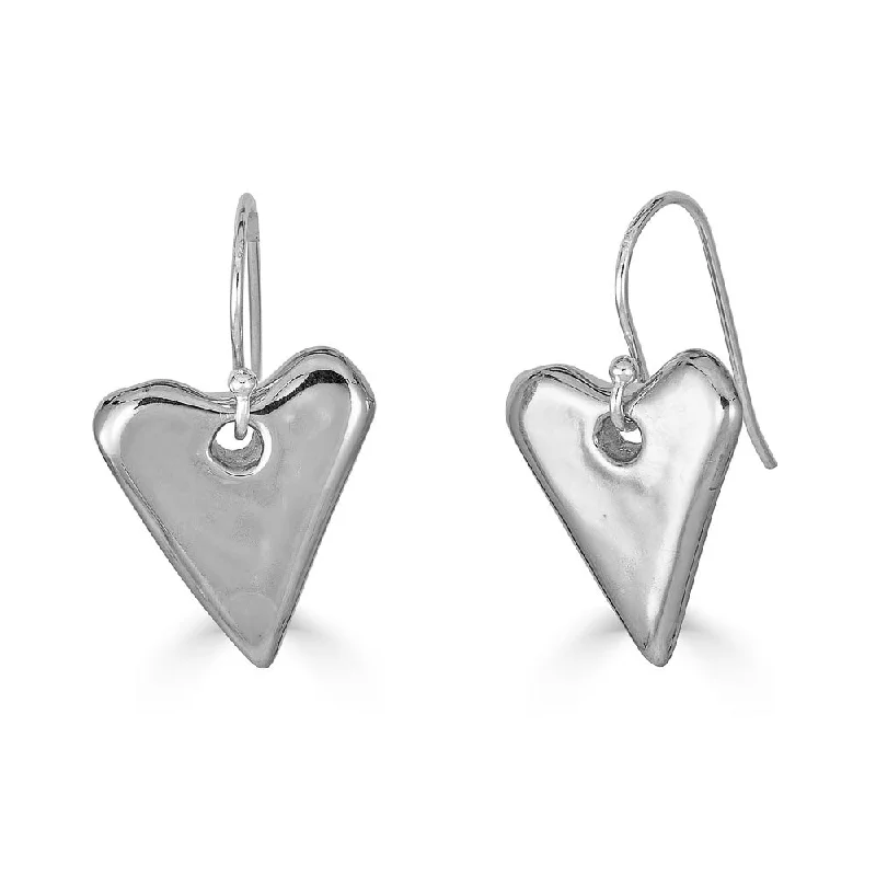 Women's lightweight earrings-Mini Heart Charm Drops