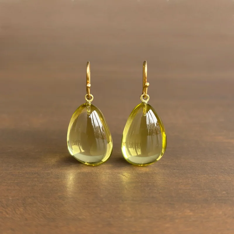 Women's stainless steel earrings-Lemon Citrine Drop Earrings