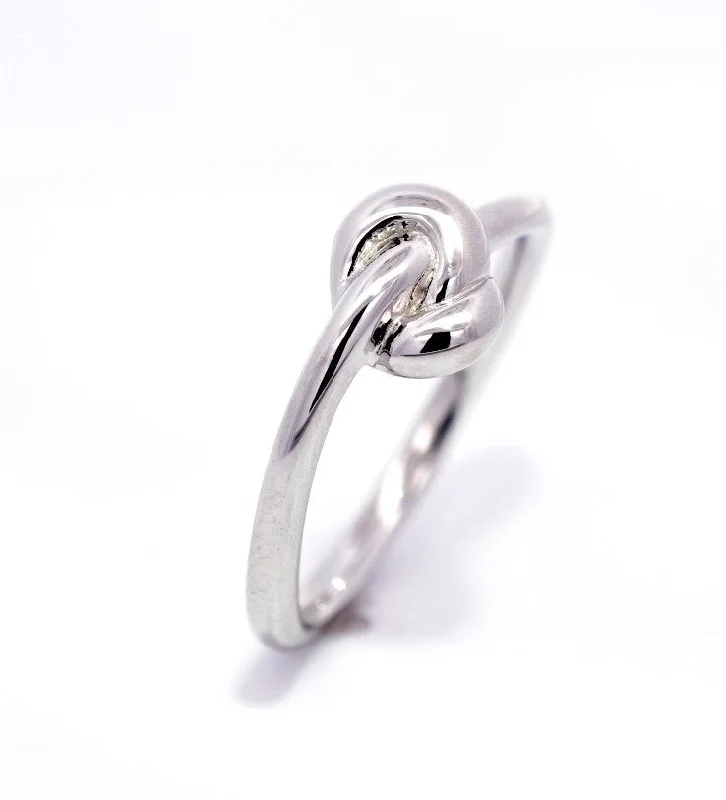 Women's spiritual rings-Sterling Silver Heavy Love Knot Promise Ring ULS-225773