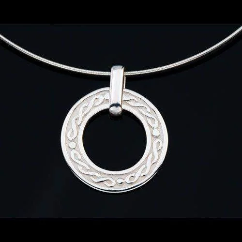 Women's heart-shaped necklaces-Sterling Silver Celtic Necklace - P601