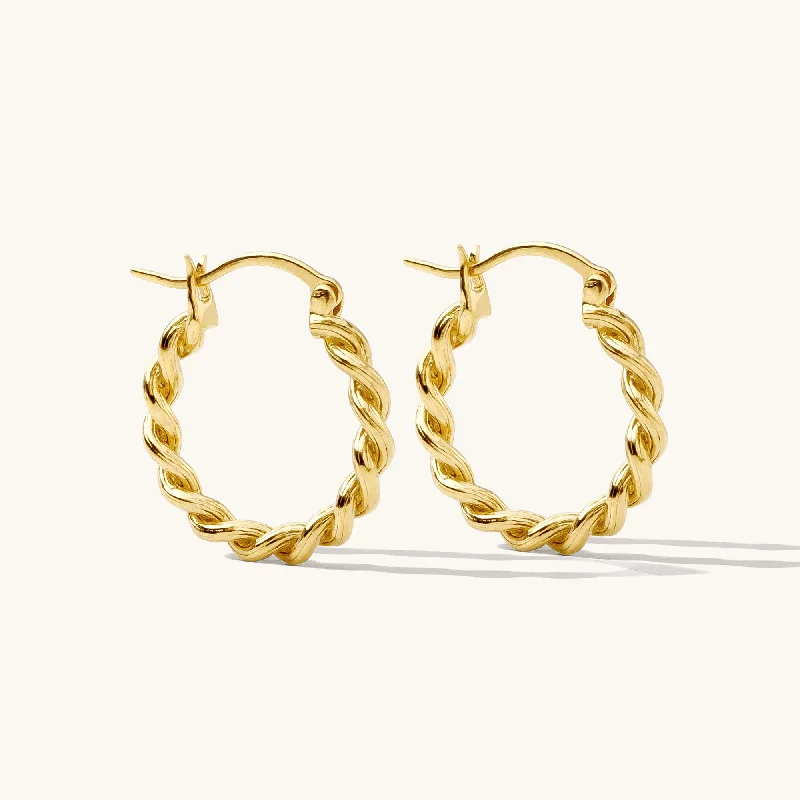 Women's DNA earrings-Rope Hoop Earrings