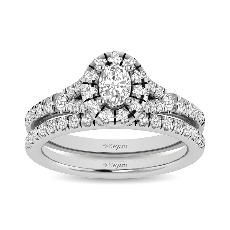 Women's promise rings-14KT White Gold 1Ct.Tw. Diamond keyani Bridal Ring