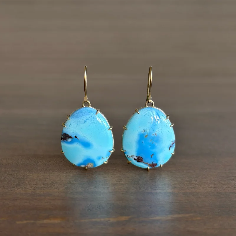 Women's healing crystal earrings-Atoll Golden Hills Turquoise Vanity Earrings