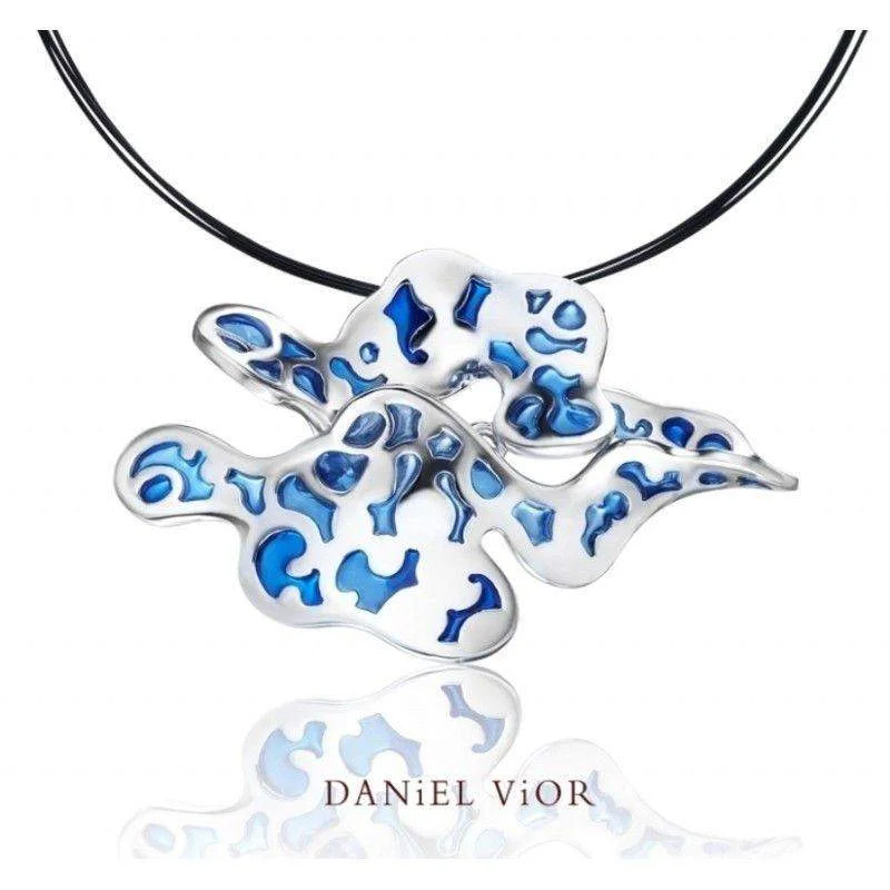 Women's locket necklaces-Nuvol Blue Enamel Necklace - 766680