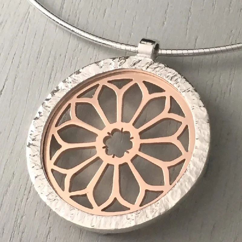 Women's modern design necklaces-Rose Window Necklet - CRJ-41PR