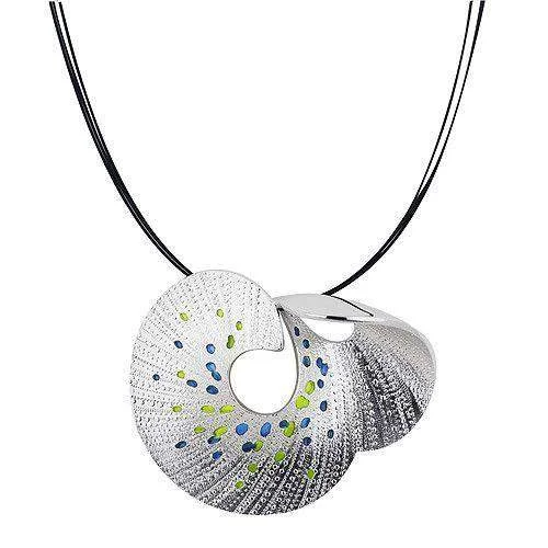 Women's DNA necklaces-Silver & Enamel Designer Necklace - Devenir 766480