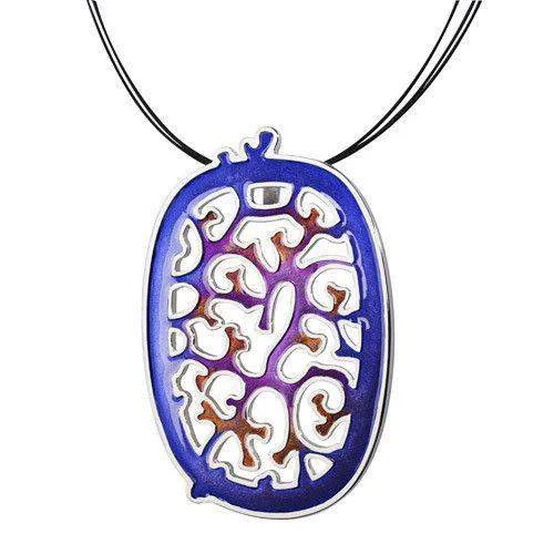 Women's personalized necklaces-Silver & Enamel Designer Necklace - Mimetic 766440