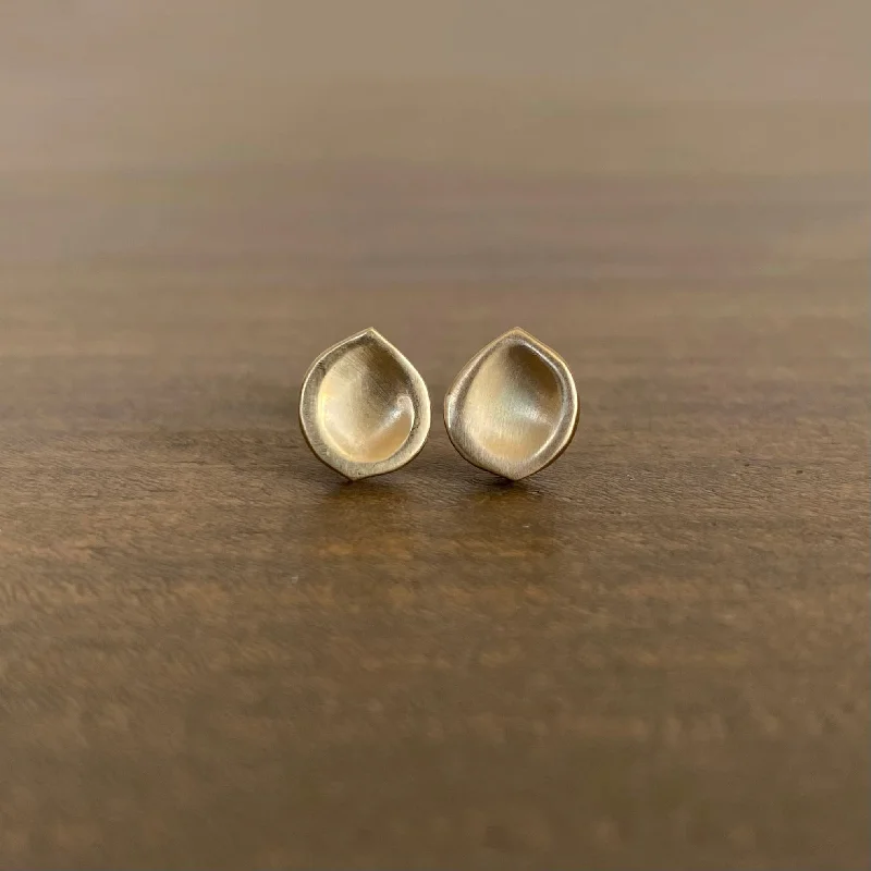 Women's modern design earrings-Gold Seed Stud Earrings