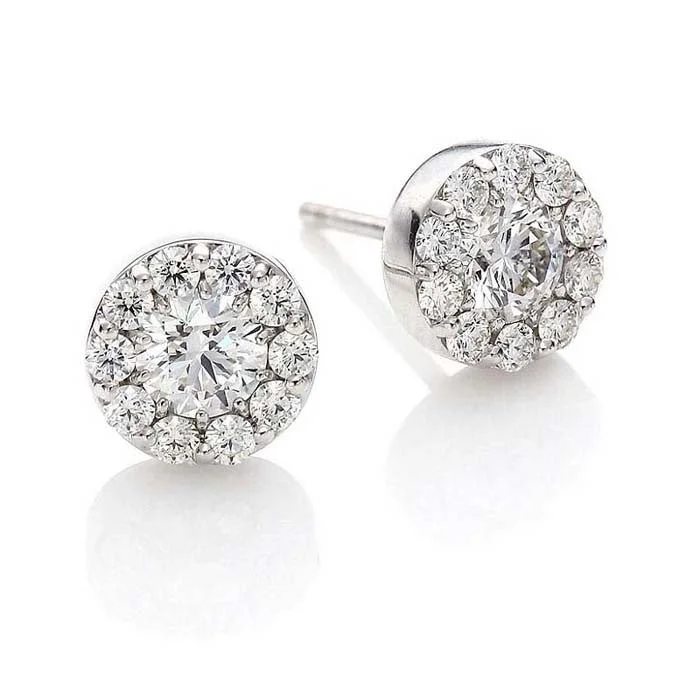 Women's birthstone earrings-Hearts On Fire 1.0CTW Fulfillment Earrings in 18K White Gold