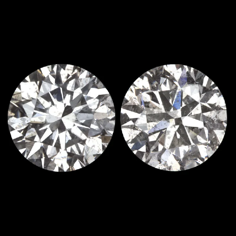 Women's exclusive rings-2.08ct VERY GOOD ROUND CUT DIAMOND STUD EARRING MATCHING PAIR NATURAL 2 CARAT