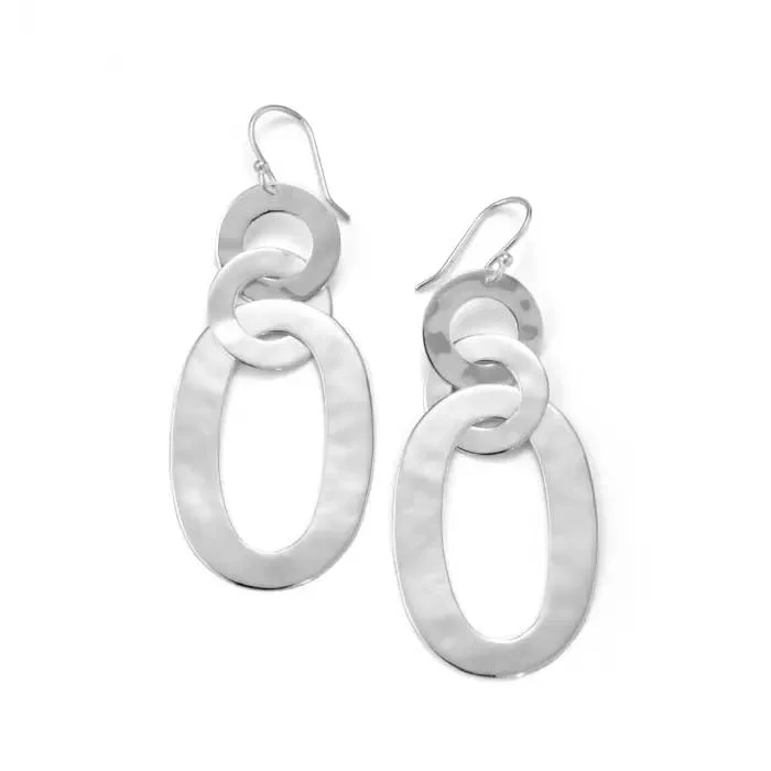 Women's pearl earrings-Ippolita Roma Oval Link Earrings in Sterling Silver