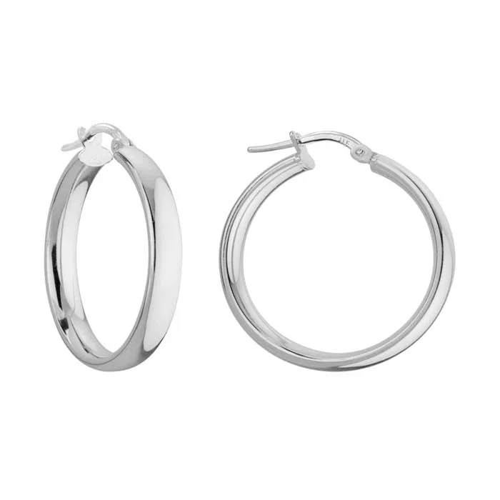 Women's alloy earrings-Mountz Collection 25MM Round Hoop Earrings in Sterling Silver